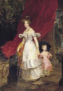 Karl Briullov Portrait of Grand Duchess Elena Pavlovna and her daughter Maria Germany oil painting artist